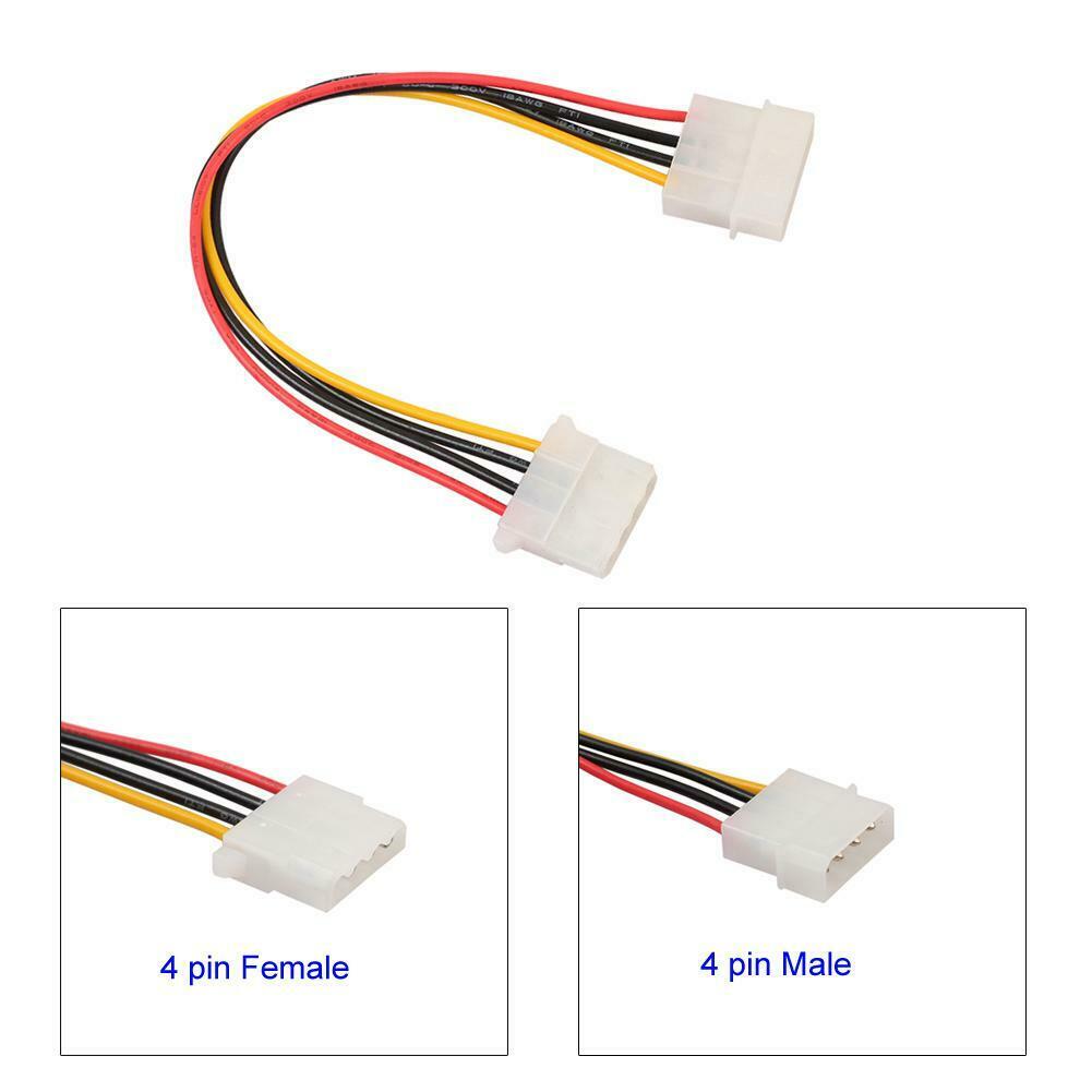 1pcs IDE 4-Pin Male to IDE 4-Pin Female Extension Power Cable 18cm @