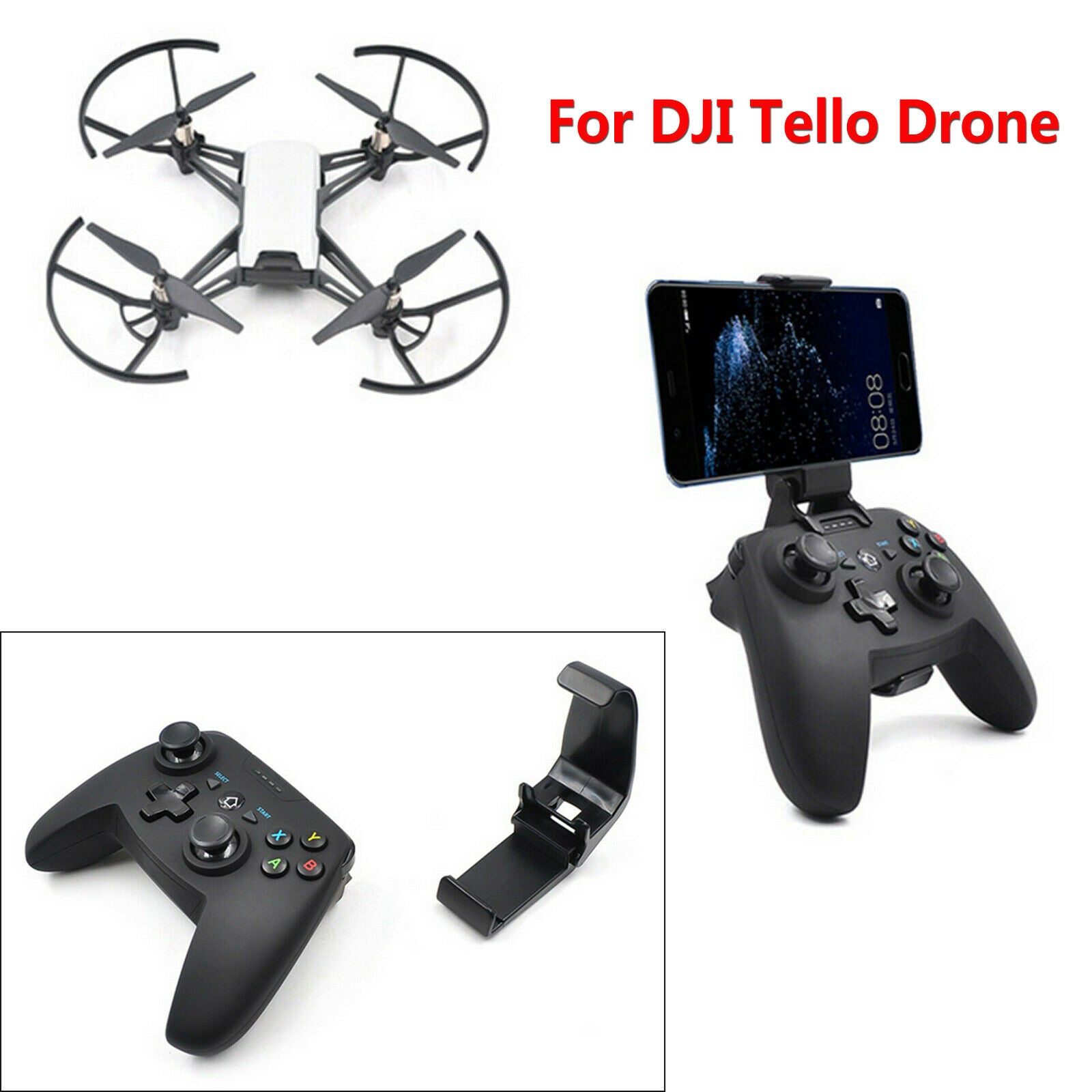 For Tello Drone Wireless Remote Controller Transmitter+Cable Set+Phone Holder