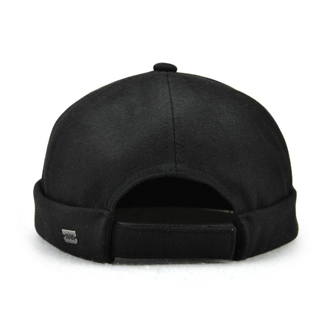 2x Mens Skullcap   Docker Hat Beanie Sailor Retro Landlord Hat Black+Brown