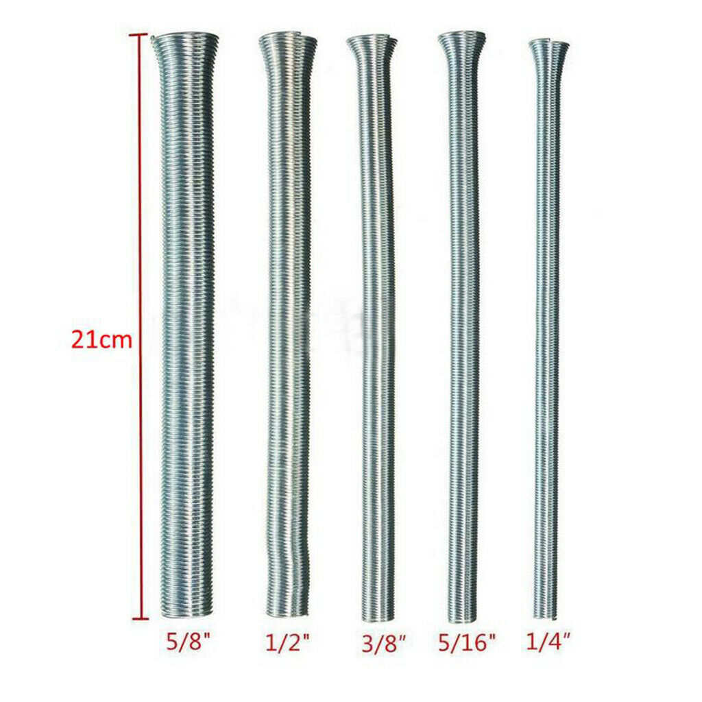 5x Spring Steel Bending Tube Kit 1/4" 5/16" 3/8" 1/2" 5/8" O.D. 21cm Long
