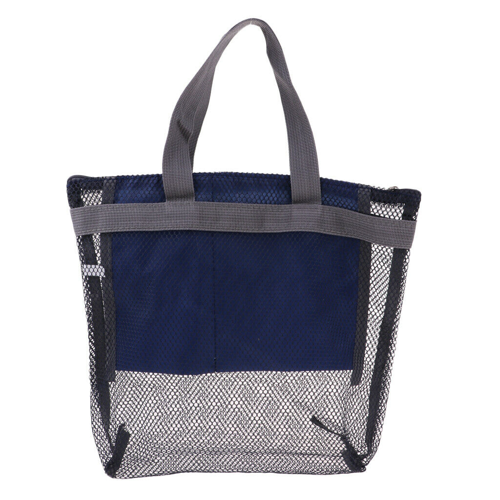 Quick Dry Shower Oxford Toiletry Bath Organizer Tote Bag for Camping - Blue