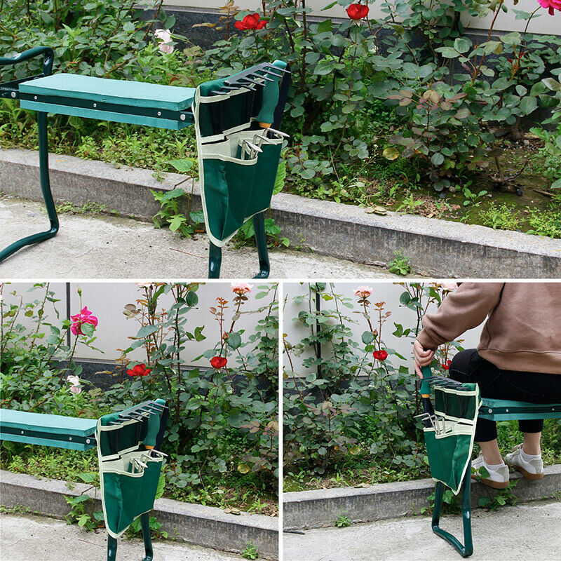 1Pc Tool Side Bag Pockets Pouch for Garden Bench Garden Kneeler Stool GardenFCA