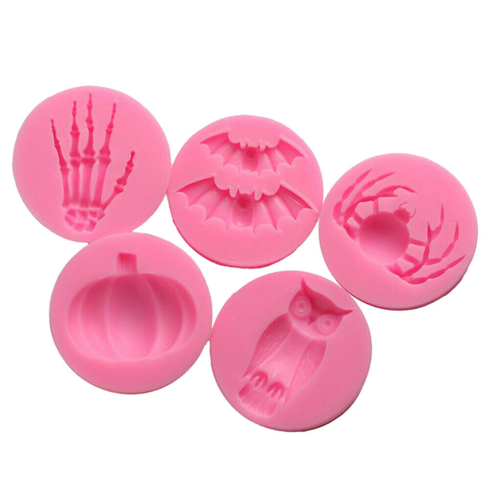 5pcs Fondant Cake Decor Silicone Mold Chocolate Mould for Halloween