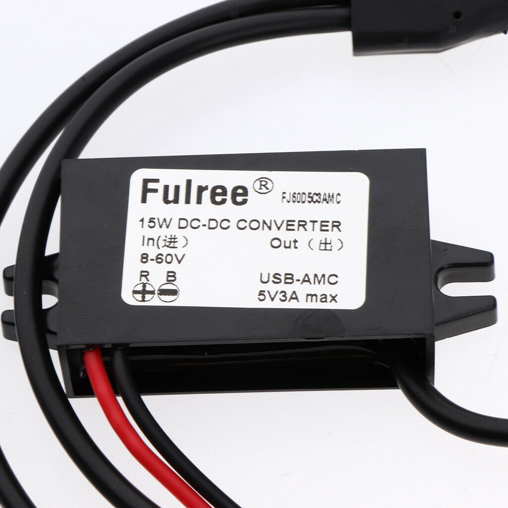 8-60V to 5V 3A 15W DC / DC Converter Connect The Car Power Module with Two USB