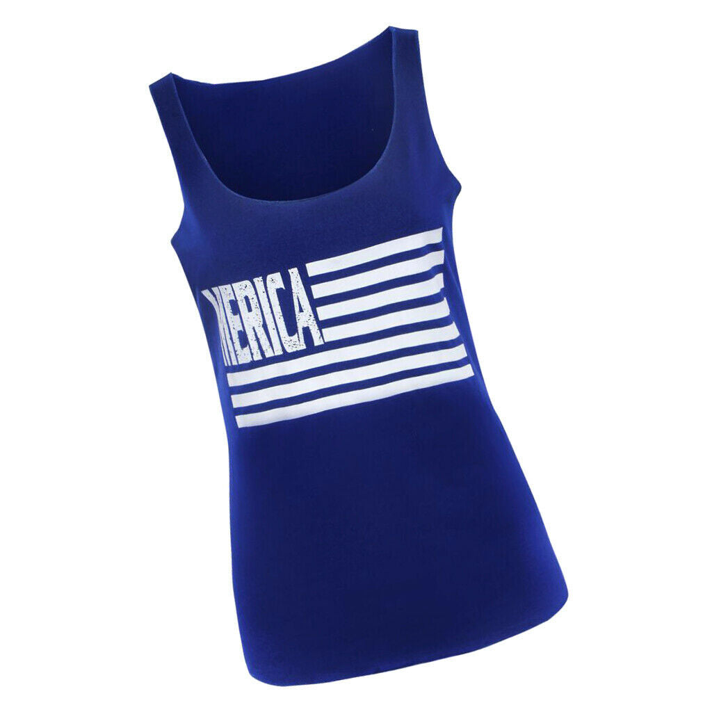 Fashion Women Vest Sleeveless Shirt Blouse Summer Casual Loose Tops Blue XL