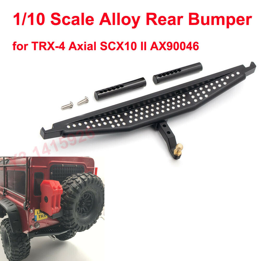 Black 1/10 Scale Alloy Rear Bumper for RCing TRX-4 Axial SCX10 II AX90046