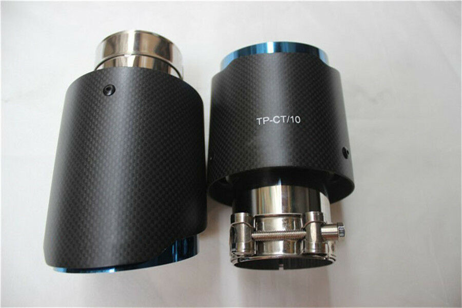 Straight Edge Stainless Steel Carbon Fiber Car Exhaust Muffler Tip Pipe Tailpipe