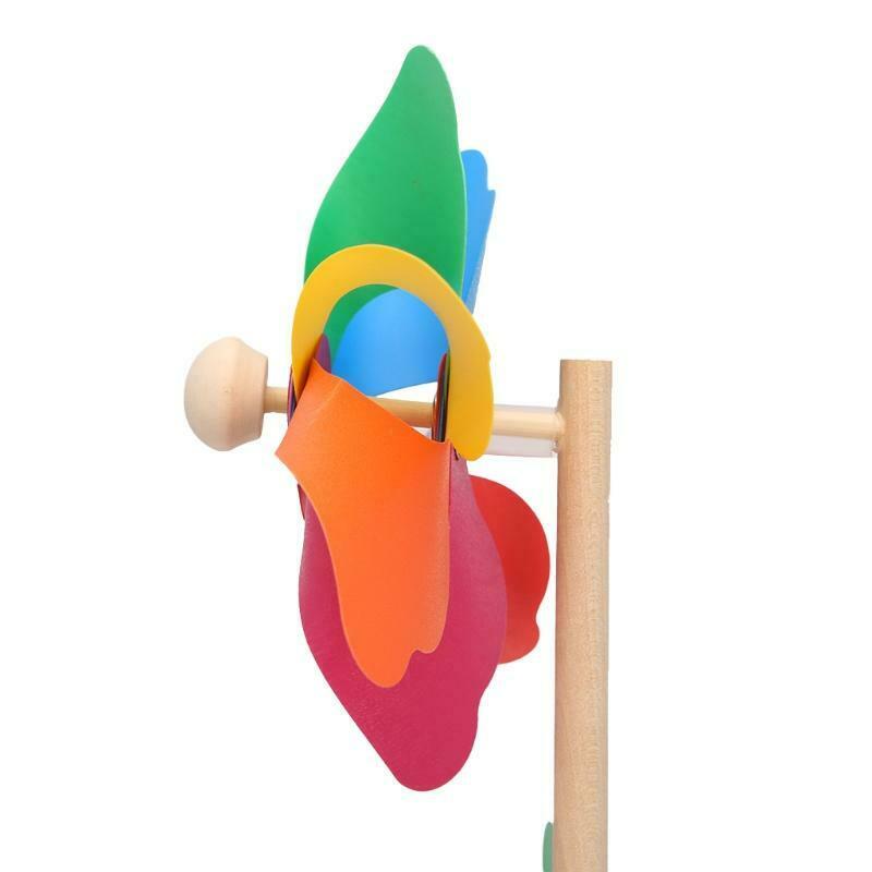 Wood Windmill Wind Spinner Pinwheels Home Garden Yard Decoration Kids Toys New
