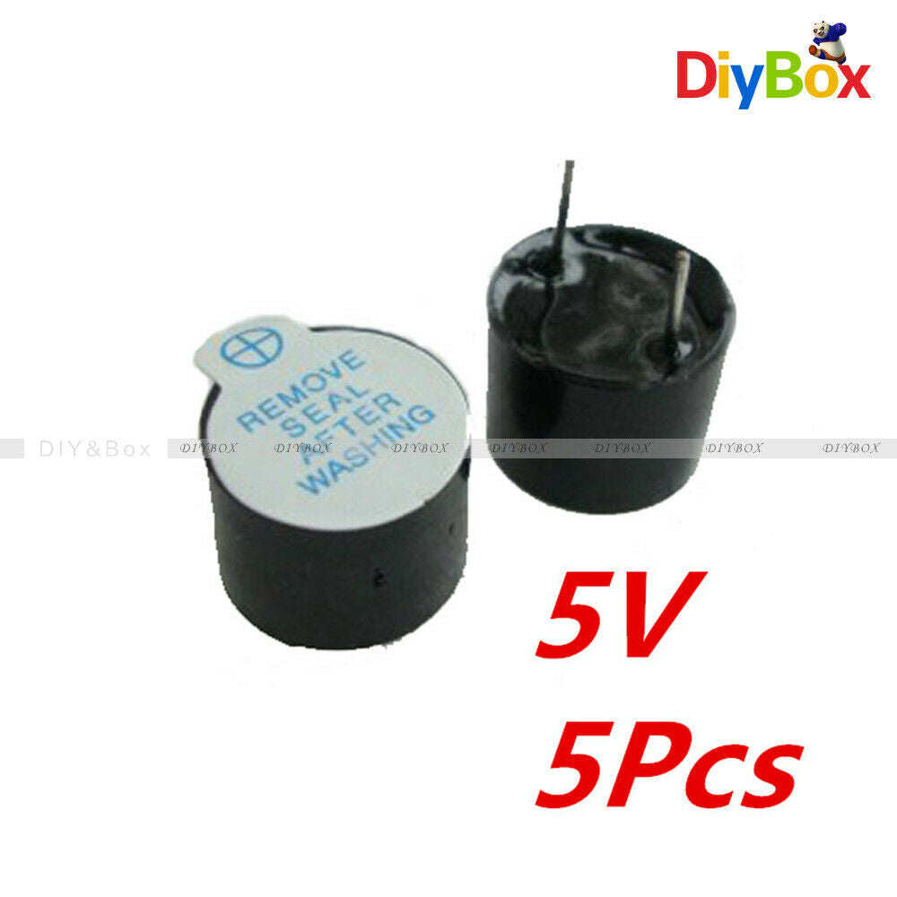 5PCS 12MM 5V Active Buzzer Magnetic Long Continous Beep Tone Alarm Ringer