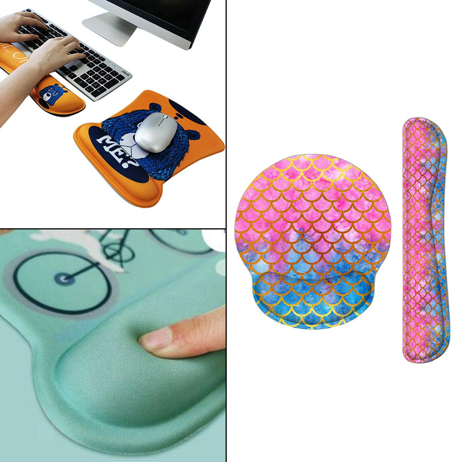 Mouse Wrist Rest Support and Keyboard Wrist Rest Pad for Laptop Office Home