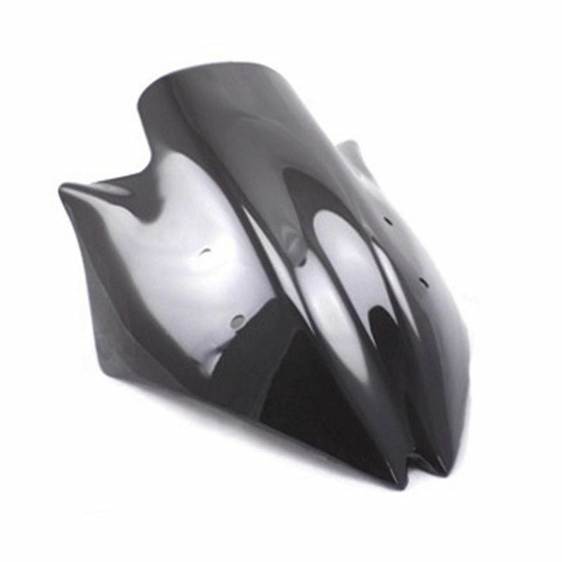 Black Double Bubble Motorbike Windshield Windscreen for Kawasaki Z1000 2007-2009