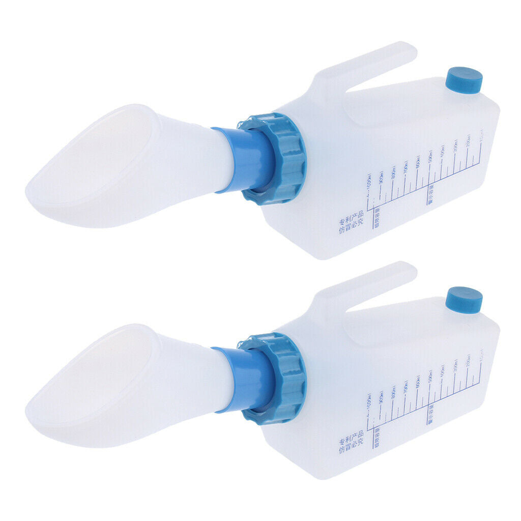 2x Elder Patient Female Urinal Bottle Pee Bottle Night Drainage Container
