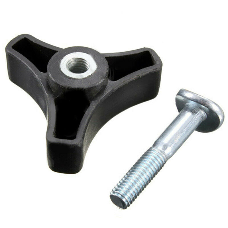 2pcs Plastic Triangle Handle Knob Nut Screw Bolt Kit Tool for Lawn Mower Machine
