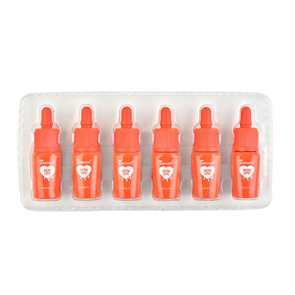 6Pcs Cute Mini Women Makeup Matte Lip Gloss Stain Gift Kit Velvet Lip Tint