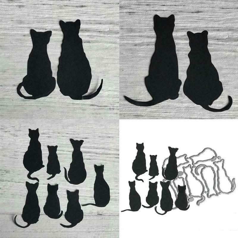 Cats Metal Cutting Dies Stencil Scrapbooking DIY Album Stamp Paper Card Mold