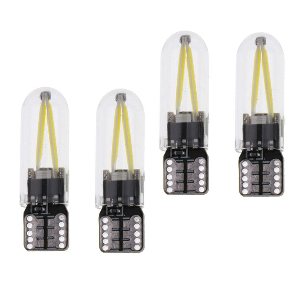 4 Pack White T10 COB LED Super Bright Car Light Bulb 12V-24V Backup