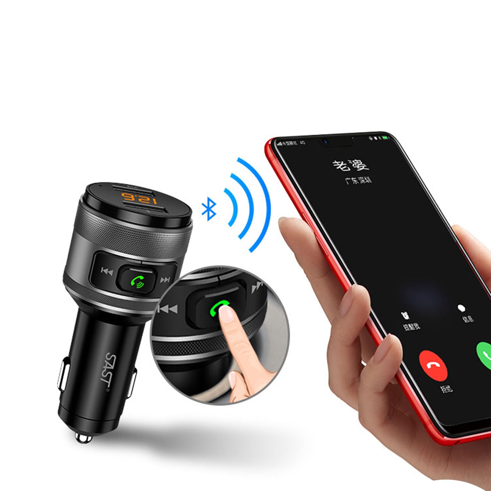 Bluetooth FM Transmitter for Car QC3.0 Wireless Bluetooth Adapter kit New