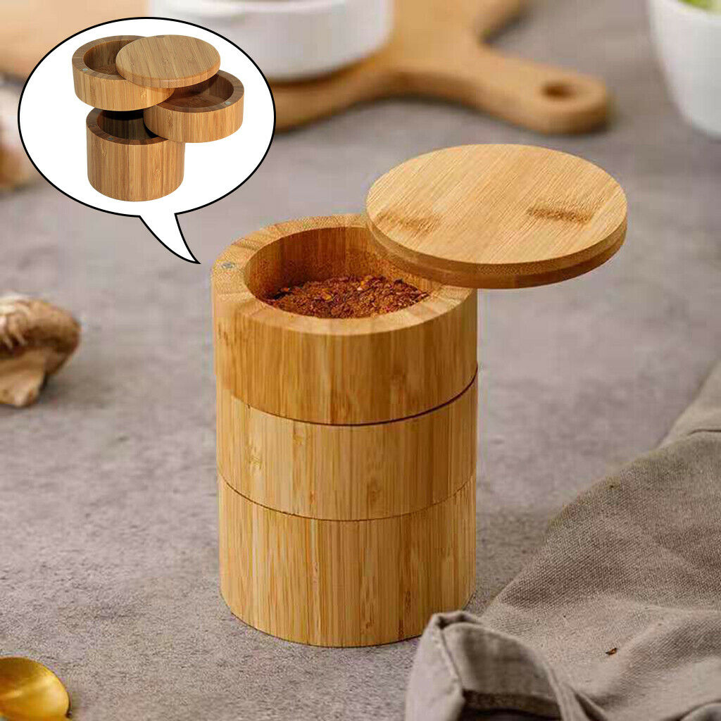 Bamboo spice storage box pepper jar sugar bowl spice and