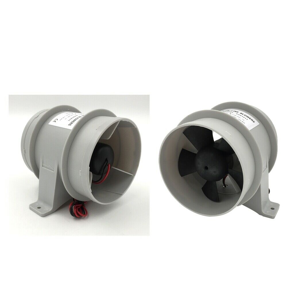 Qty (2) 4" Inch Bilge Blower 12V DC Rule Inline Fan Marine Boat Ventilation