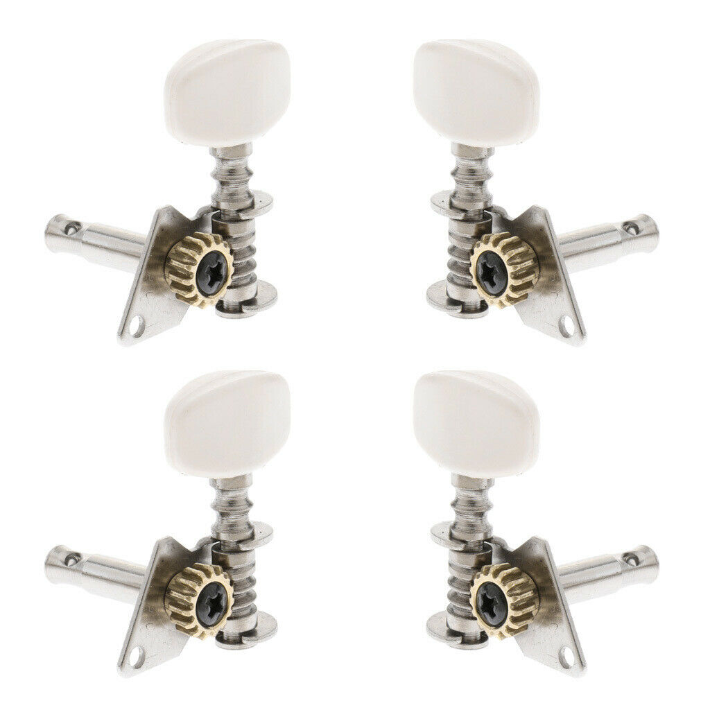 Machine Heads Tuning Pegs 2L 2R Set for Ukulele, 4 Pieces, White