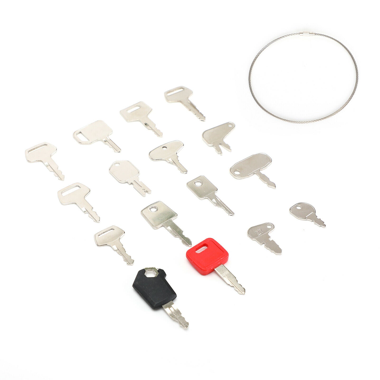 16 Ignition Key Heavy Construction Equipment Set Case Cat Komatsu JD JCB