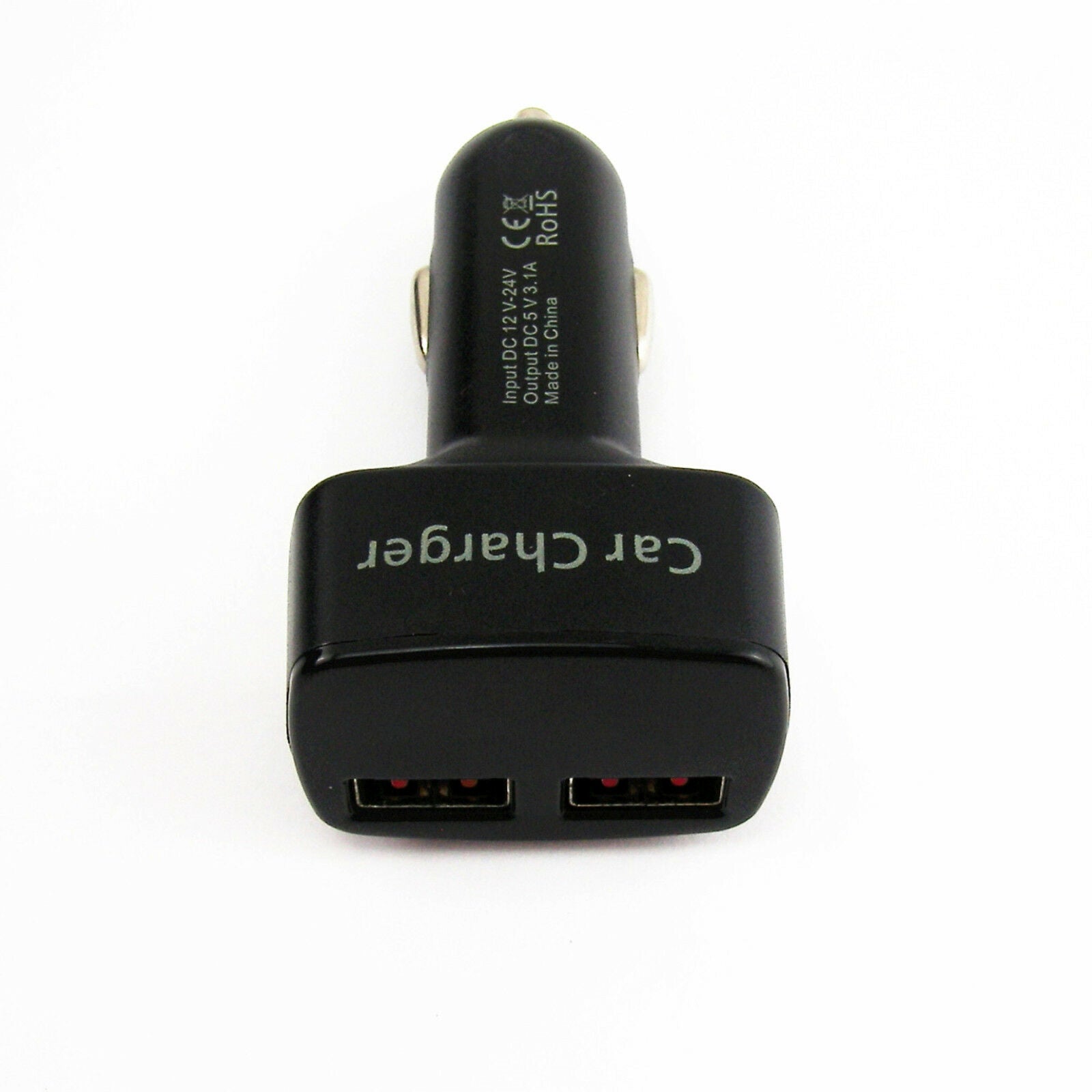 Black Car Charger/Thermometer/Ammeter/Voltmeter Dual USB 2-Port Adapter Max 3.1A