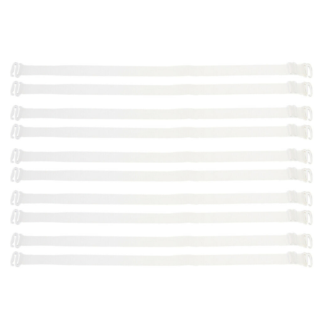 15Pairs Womens Adjustable Elastic Replacement Bra Shoulder Straps Metal Hook
