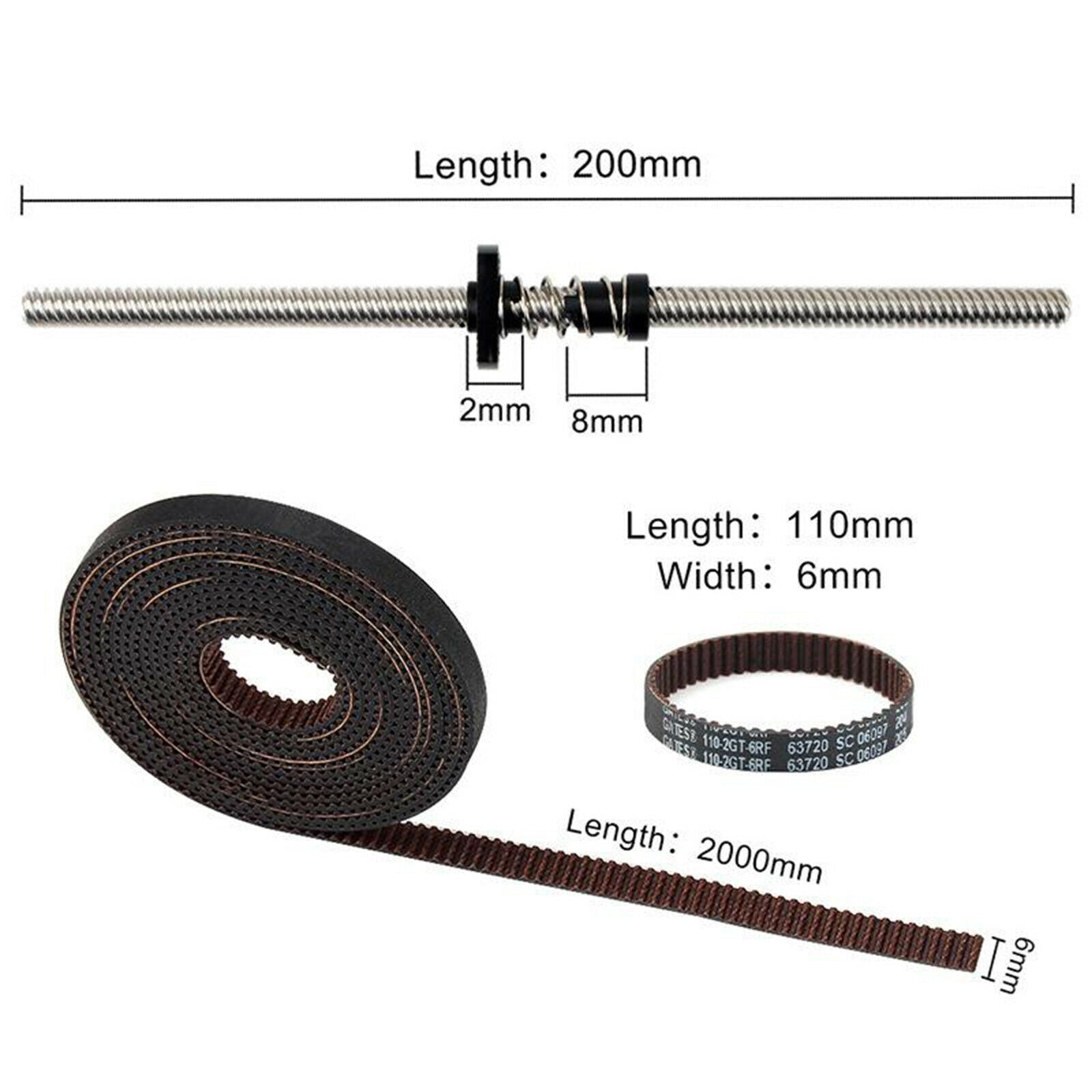 Belt Drive Kit, F688 F623 Bearing Synchronous Wheel Open Timing Belt 20T 16T