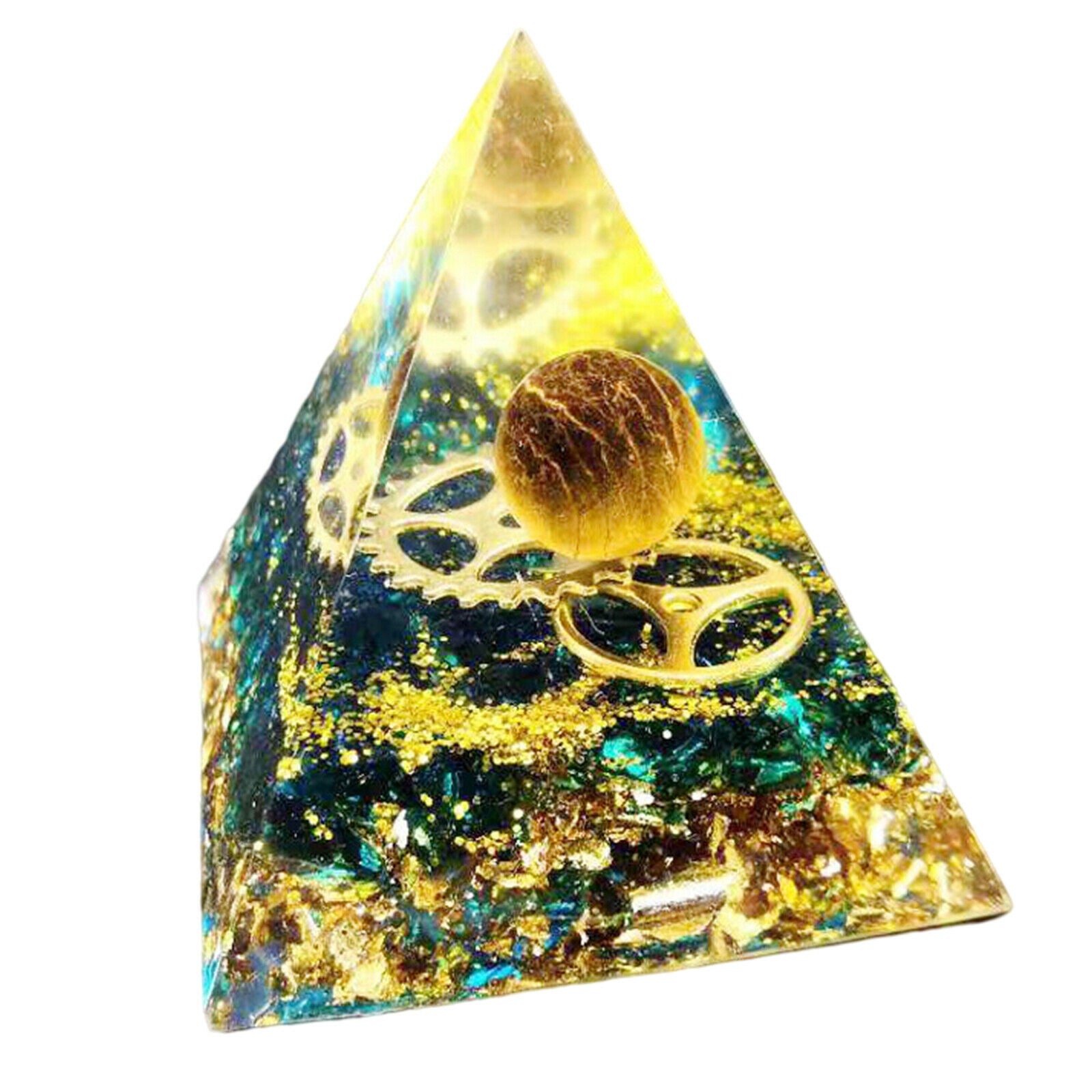 Handmade Amethyst  Crystal Sphere Orgone Pyramid Obsidian Orgone
