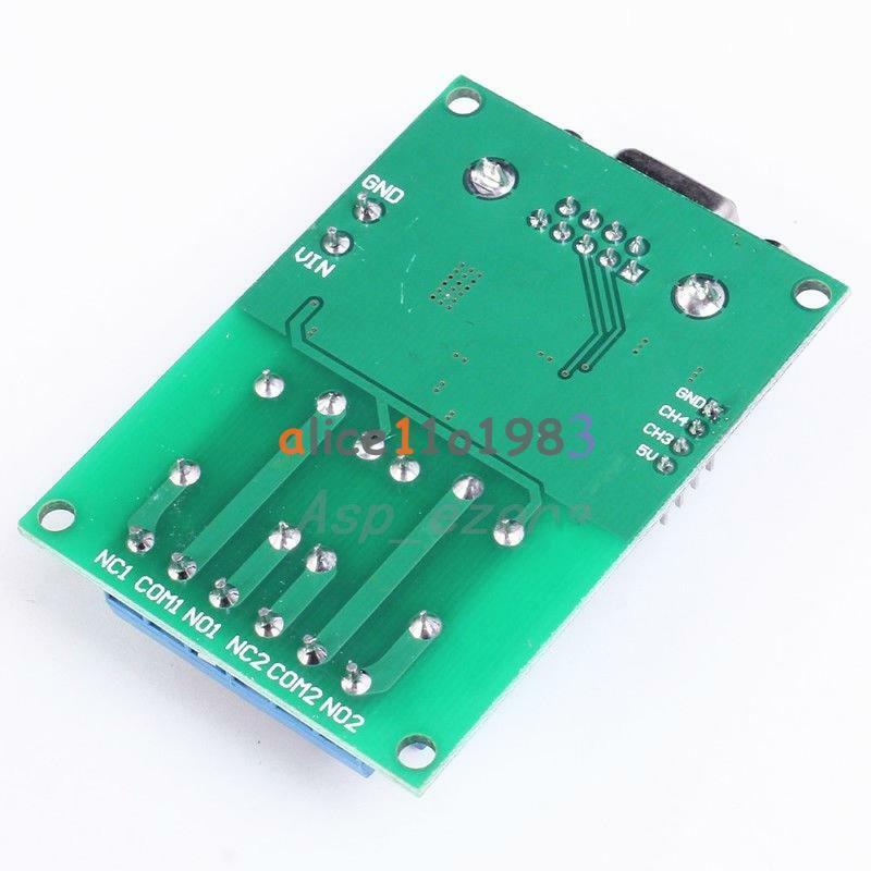 DC 12V 2CH RS232 DB9 Serial Relay Control Switch UART for PC Home Automation
