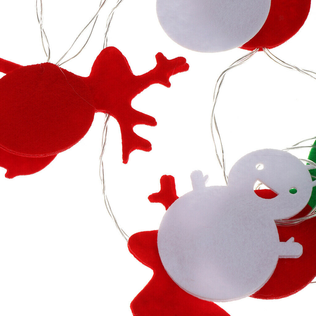 Felt Christmas Tree Snowflake Hanging Led String Light Xmas Party Decor