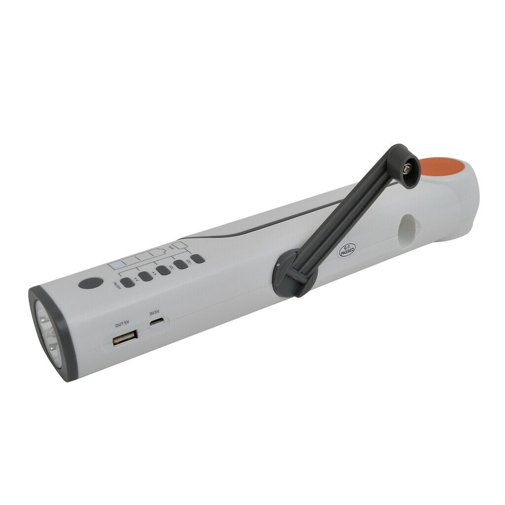Solar Hand Crank Power Desk Lamp Emergency LED Flashlight FM Radio