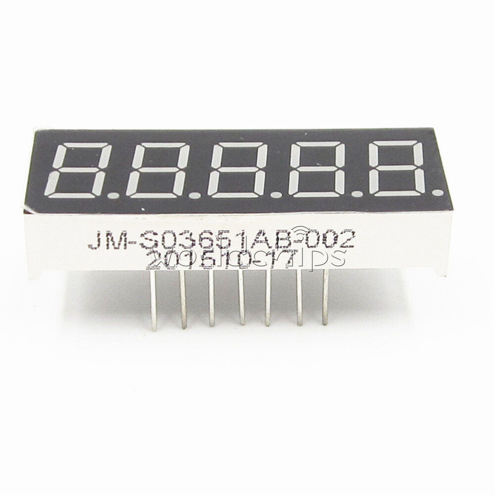 Blue 0.36 inch 5 Digital Led Display 7 Seg Segment Common Cathode Module