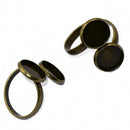 2x Retro Bronze Adjustable Ring Pad Base Blanks Findings Fit 12mm Cabochon