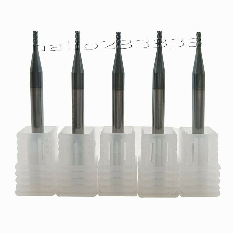 2PC HRC60° φ1.5×50-4F 1.5mm 4Flute Tungsten steel Carbide End Bit Milling Cutter