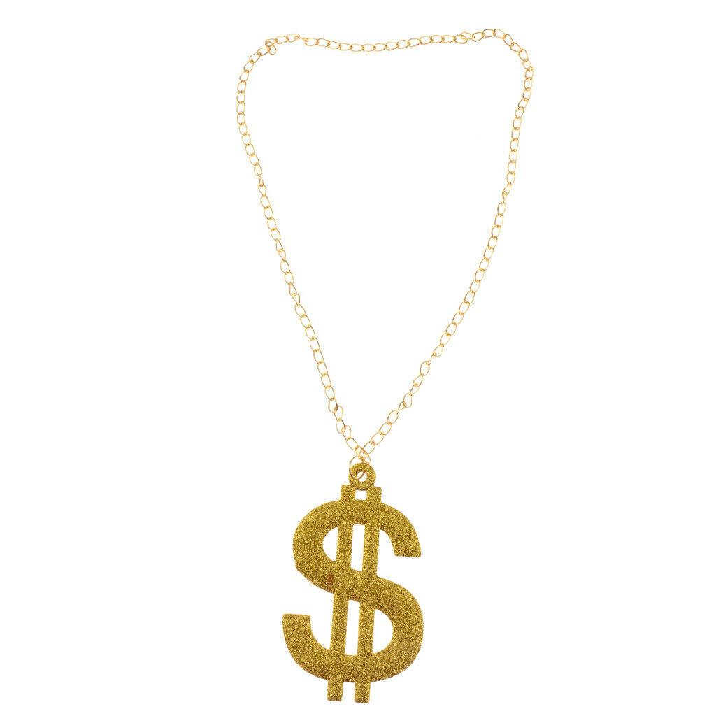 Pack of 2pcs Bling USD Dollar Signs Sunglasses Shades Money Pendant Necklace