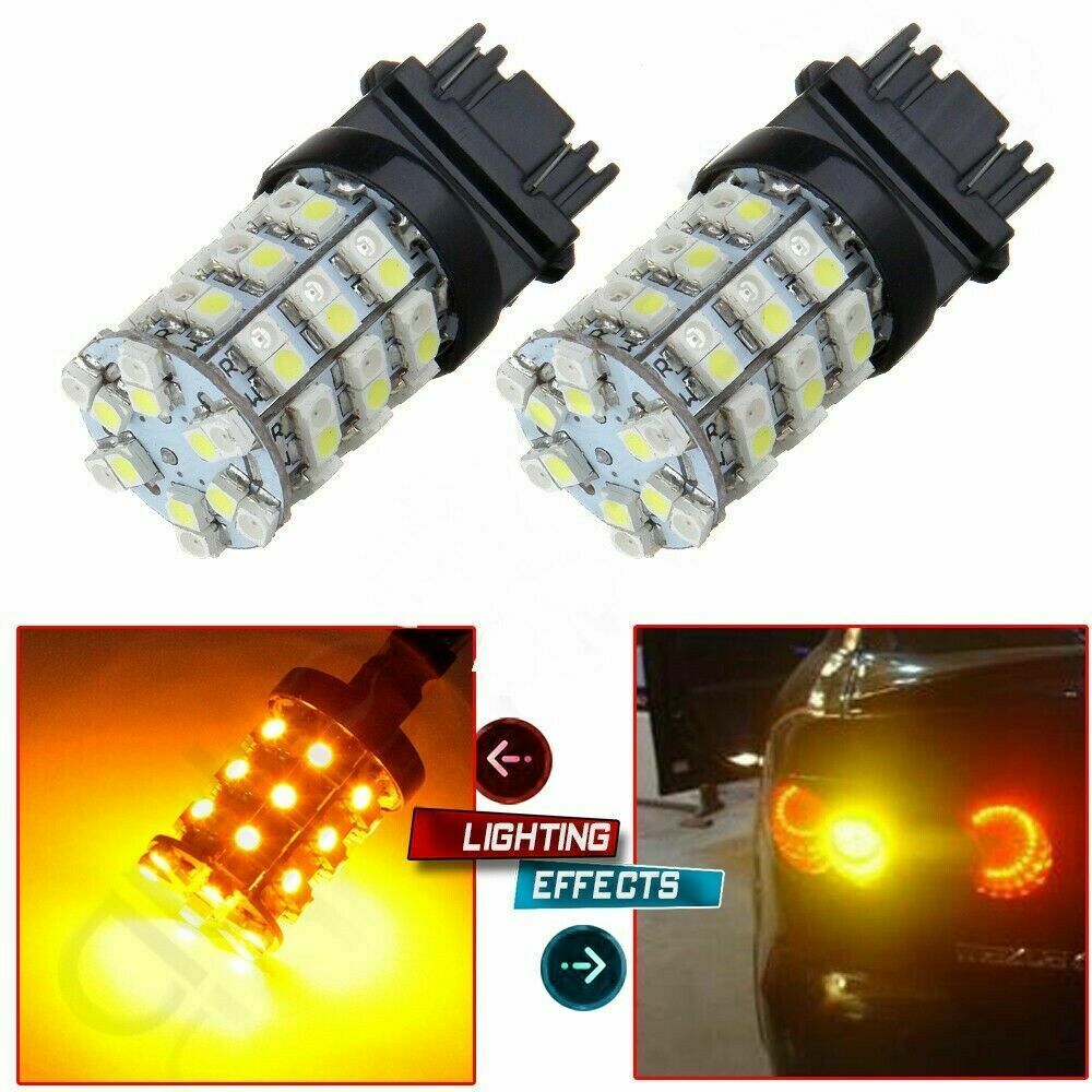 2X 3157 SMD LED Turn Signal Lights Bulbs White Amber Switchback Lamp Dual Color