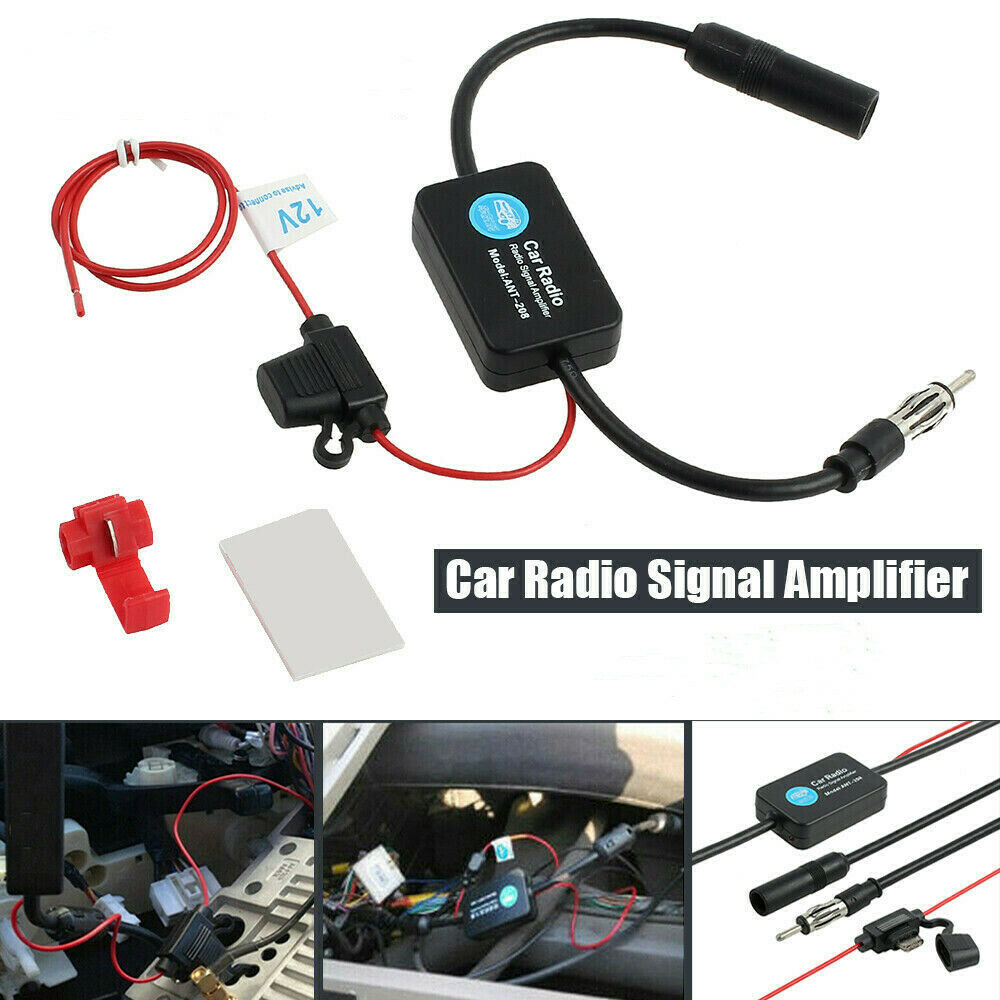 Car Stereo FM/AM Radio Signal Antenna Aerial Signal Amp Booster Inline