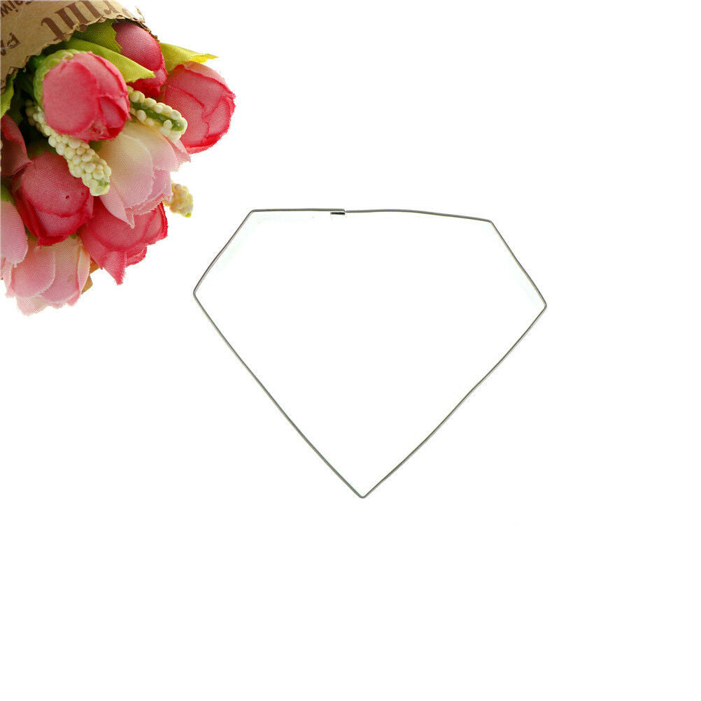 diamond shaped stainless steel cutter biscuit cookie mold baking decor too.l8