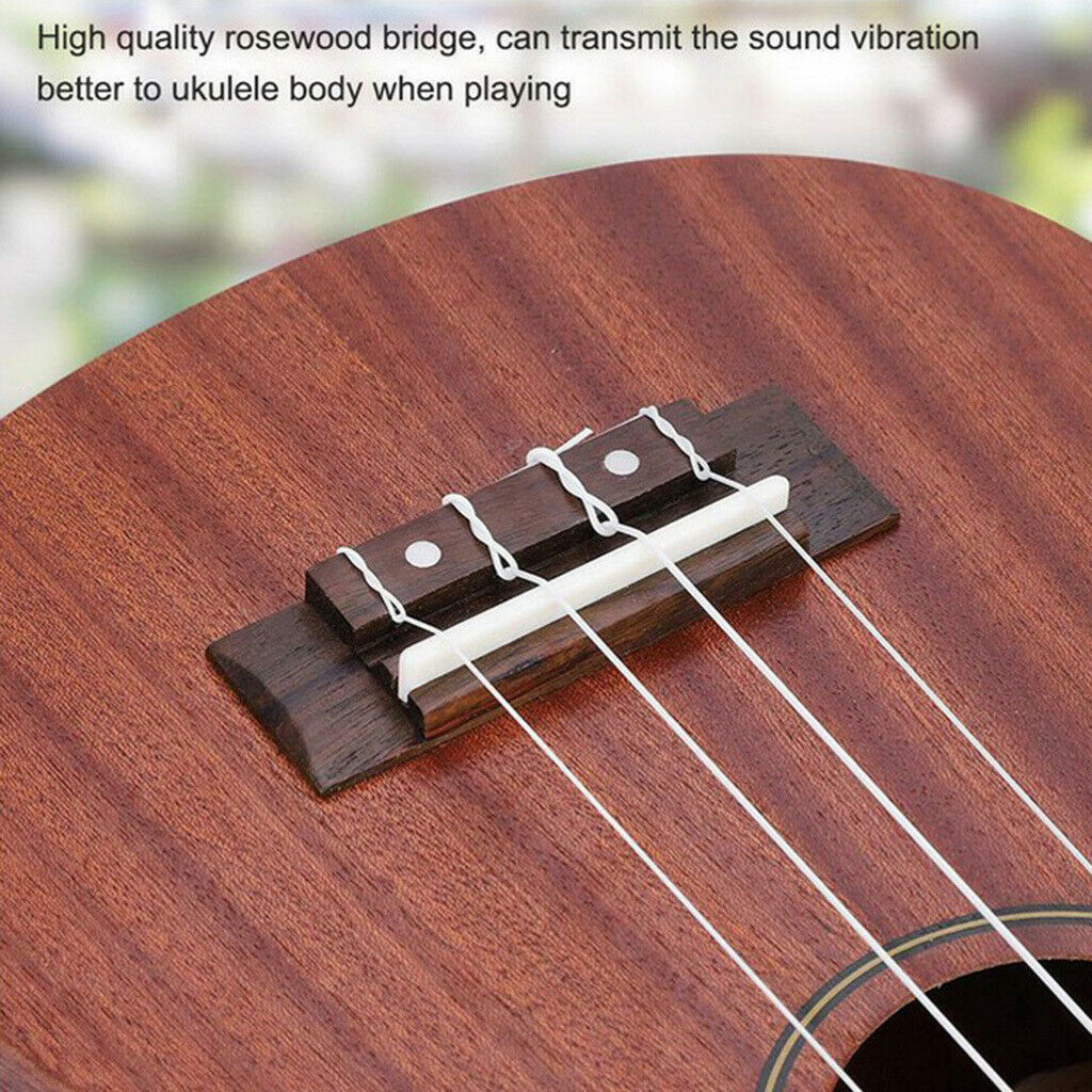 Rosewood Ukulele Bridge 4 String Hawaii Guitar Bridge Saddle and Nut, High