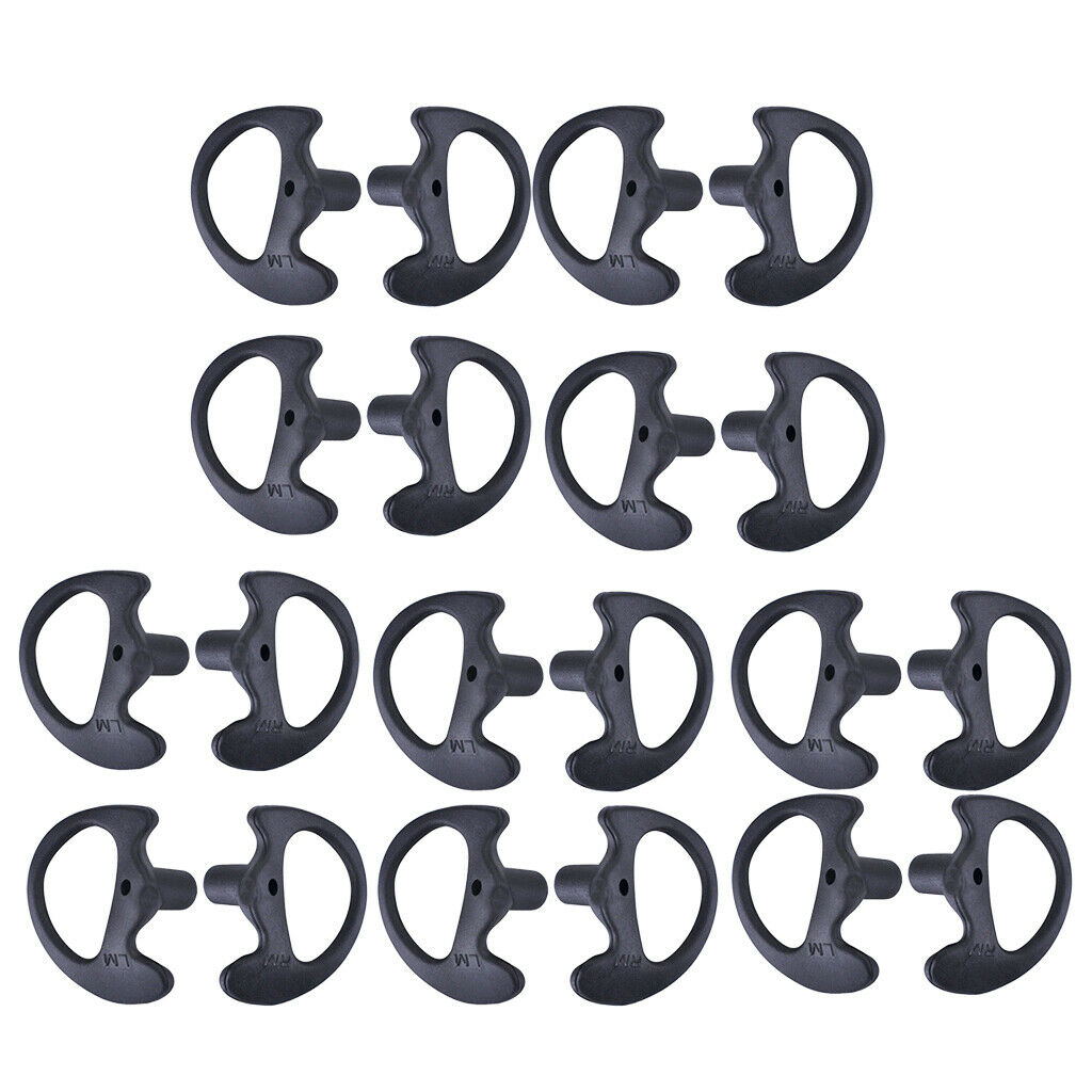 10Pairs Silicone Ear Bud for 2-way Radio Covert Acoustic Tube Earphone Black