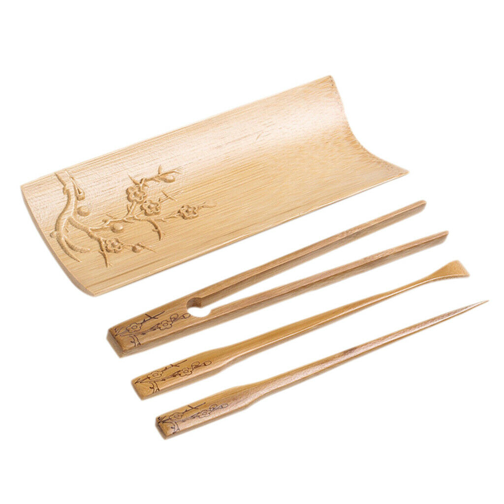 4 Pieces Chinese Matcha Bamboo Tea Spoon Gongfu Tea Ceremony Tools Kitchen
