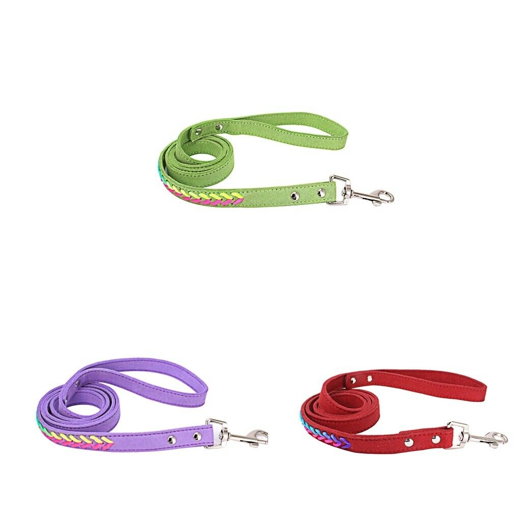 Colorful Weave Pet Dog Leash Leads Walking Traction Rope Cord Light Green S