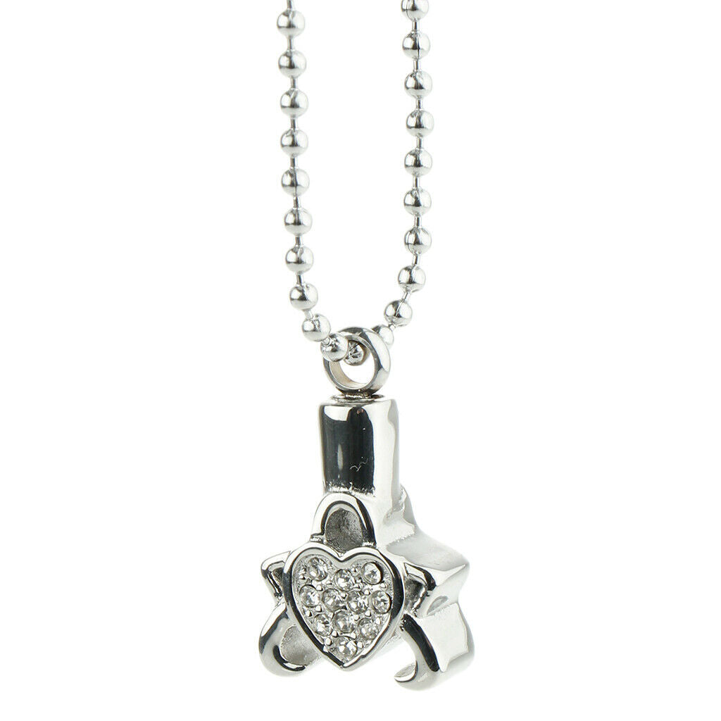 Stainless Steel Urn Pendant Necklace Cremation Jewelry Ashes Keepsake 7