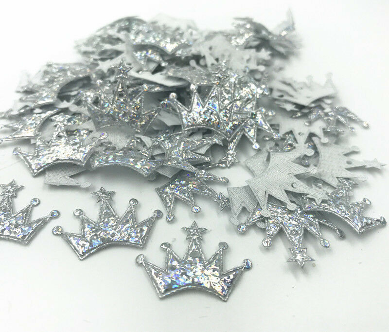 100X Shiny Applique Crown shape Fit Fabric Patch diy craft Decoration 24mm