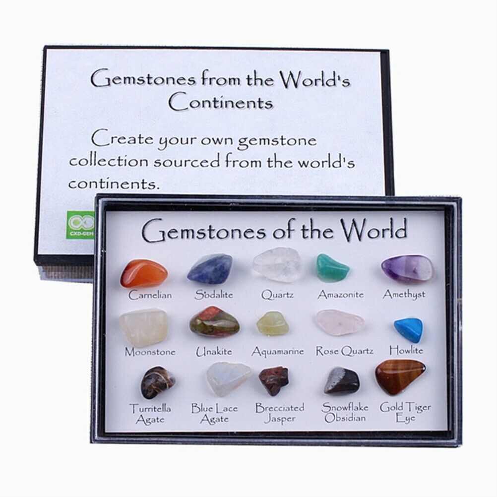 15 Pcs Mini Natural Crystal Agate Stone Rocks Minerals Fossils for Kids Teaching