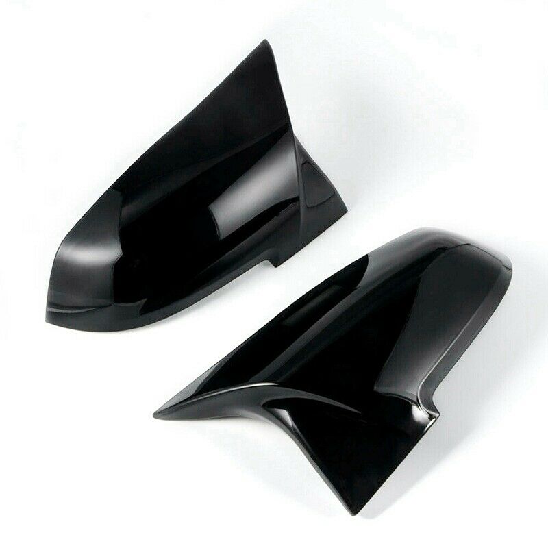 2Pcs Black Rearview Mirror Cover Cap for BMW Series 1 2 3 4 X M 220i 328i 420i
