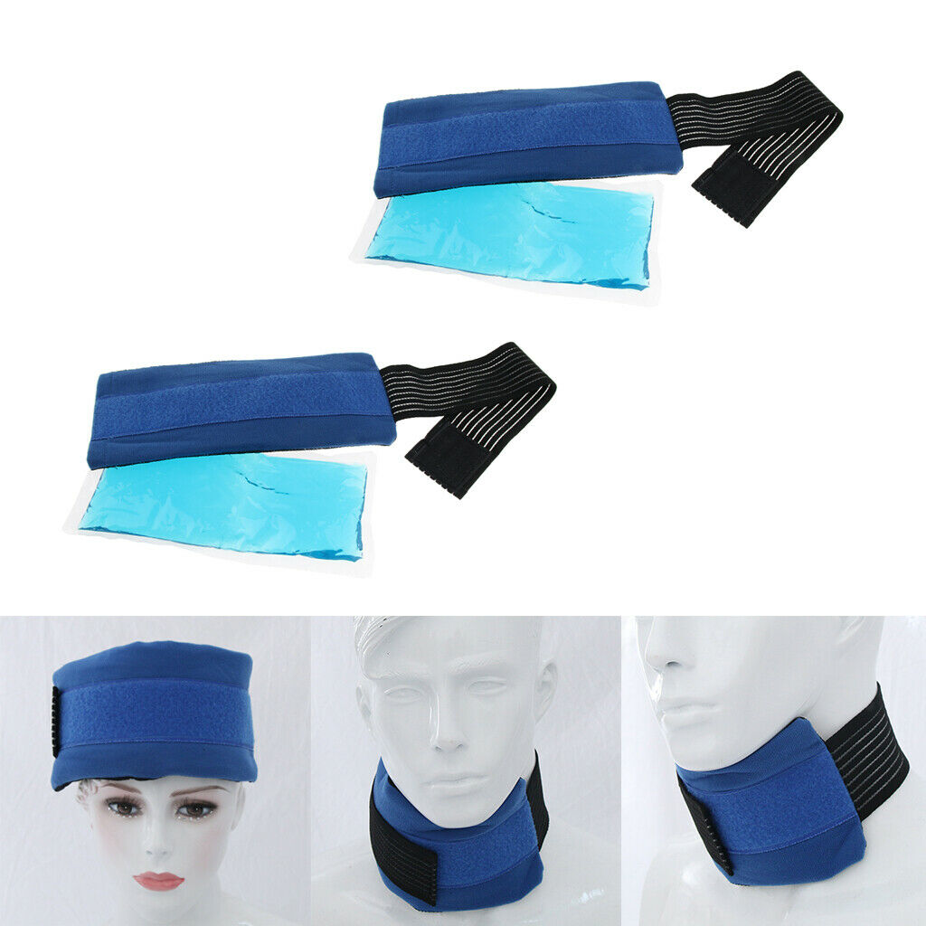 2 Pcs Gel Ice Pack For Head Neck Hot Cold Therapy Wrap Pain and Stress Relief