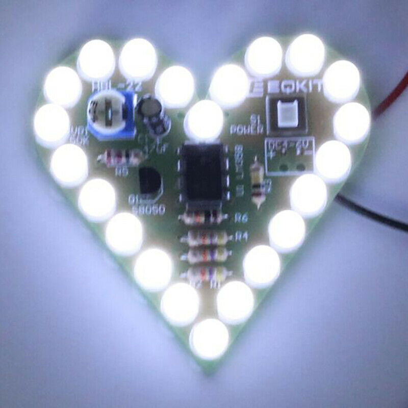 Electronic Heart Shape Breathing Lamp Kit Breathing LED Suite White ProduDEAU