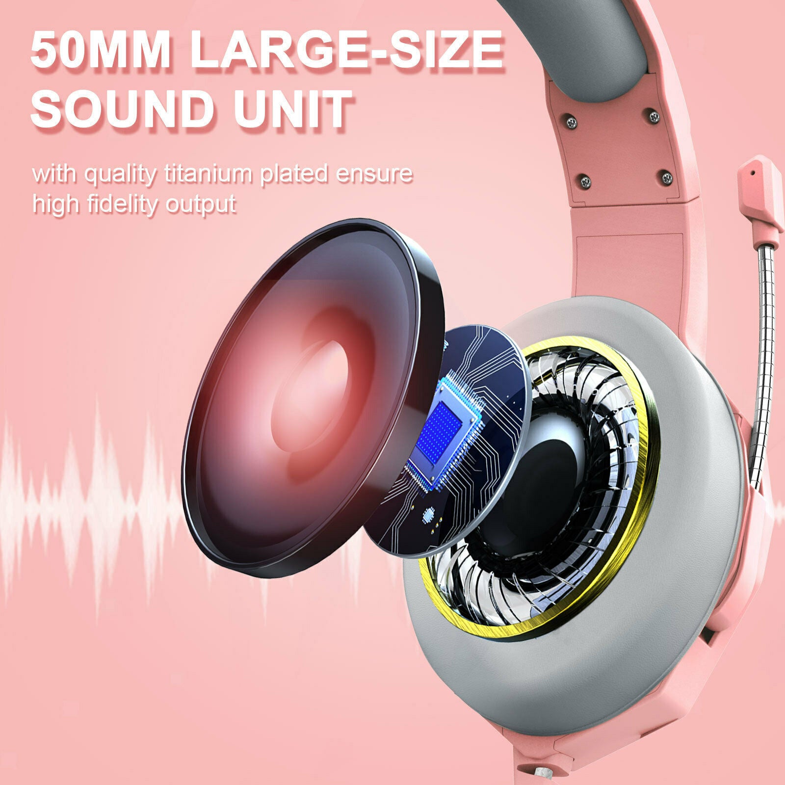 Gaming Headphones Noise Canceling Mic LED Light for Smartphone Computer